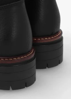 Ingrid Black Leather Knee High Boots