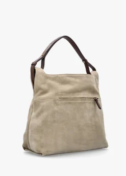 Inhobo Beige Suede Slouchy Hobo Bag