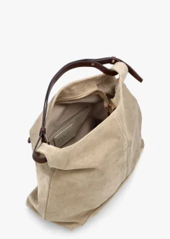 Inhobo Beige Suede Slouchy Hobo Bag