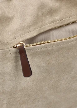 Inhobo Beige Suede Slouchy Hobo Bag