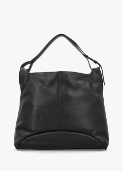 Inhobo Black Leather Slouchy Hobo Bag