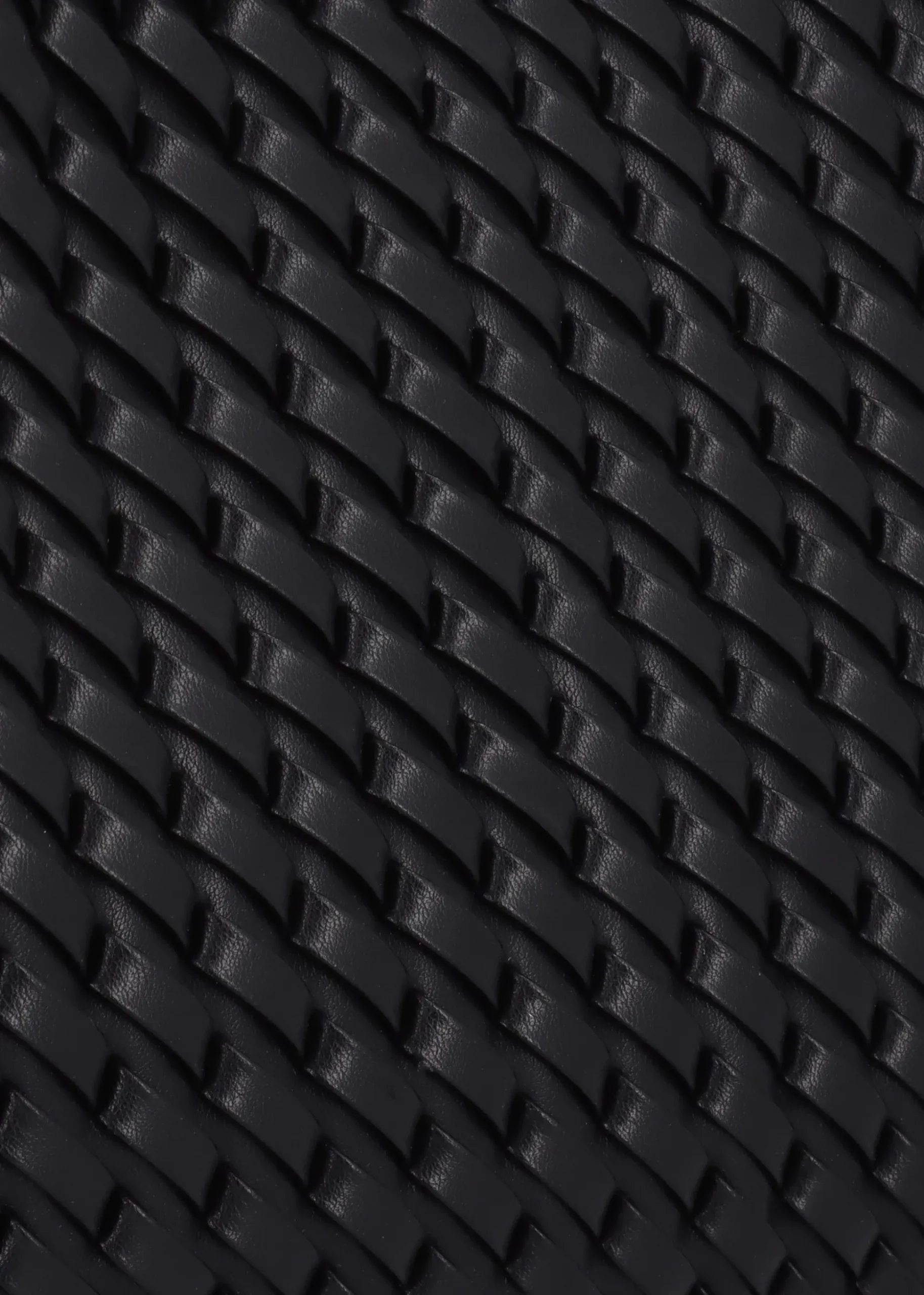 Interwoven Black Shopper Bag With Pouch