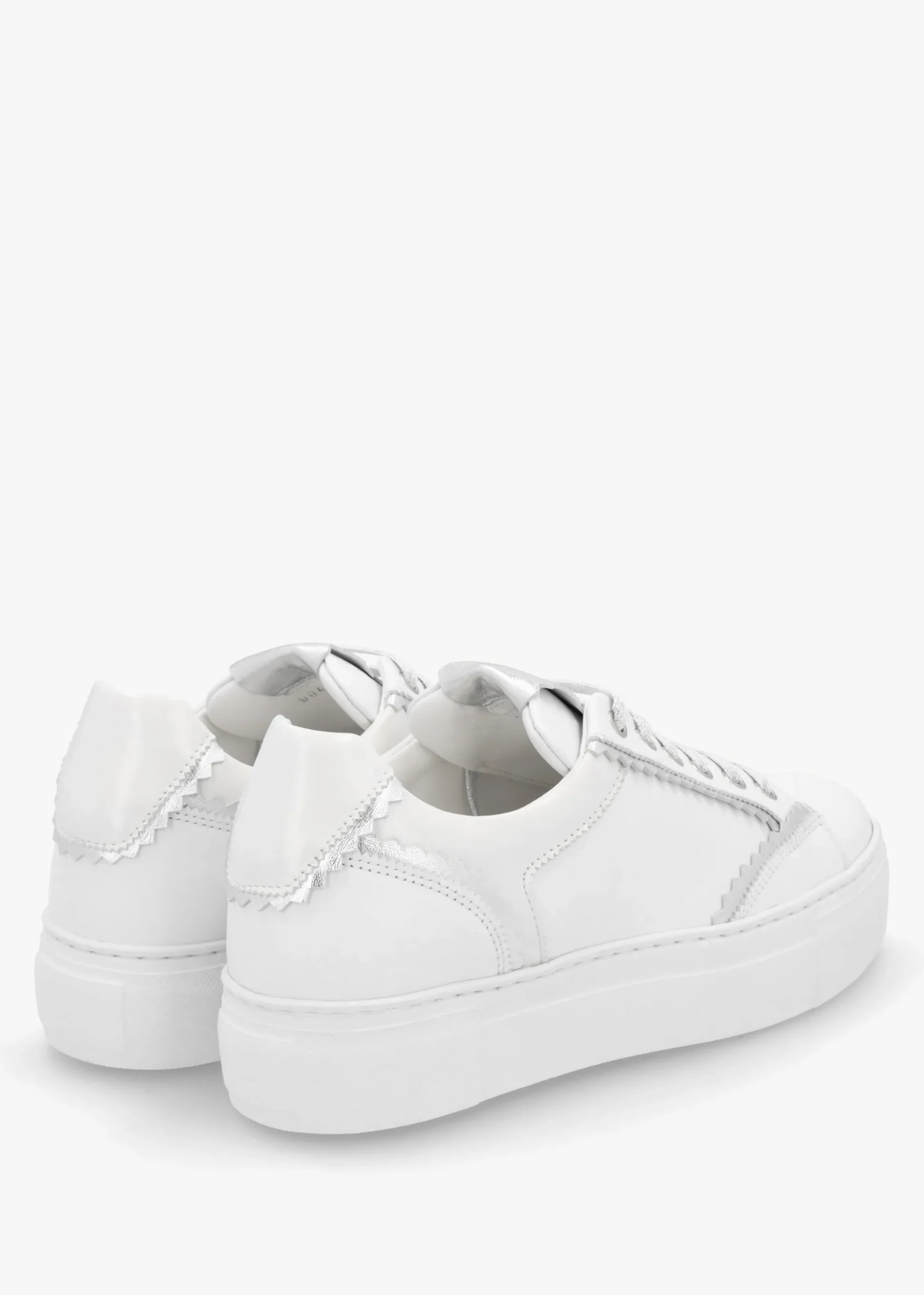 Jaggy White Leather Flatform Trainers