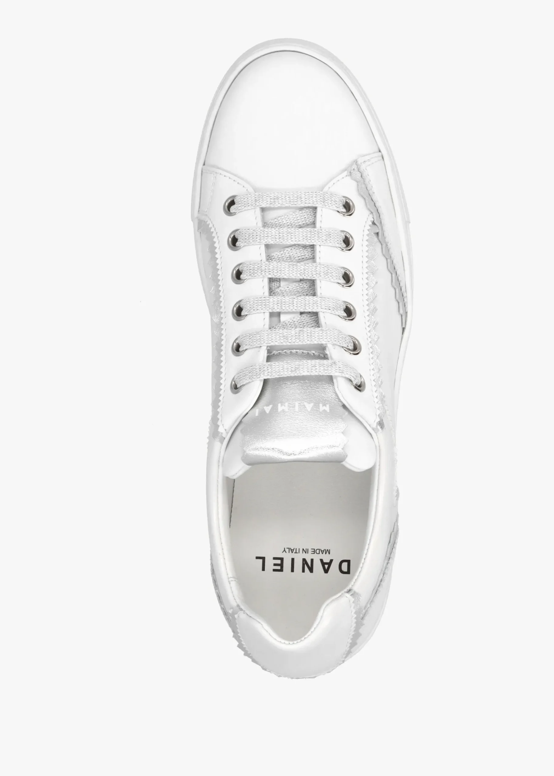 Jaggy White Leather Flatform Trainers