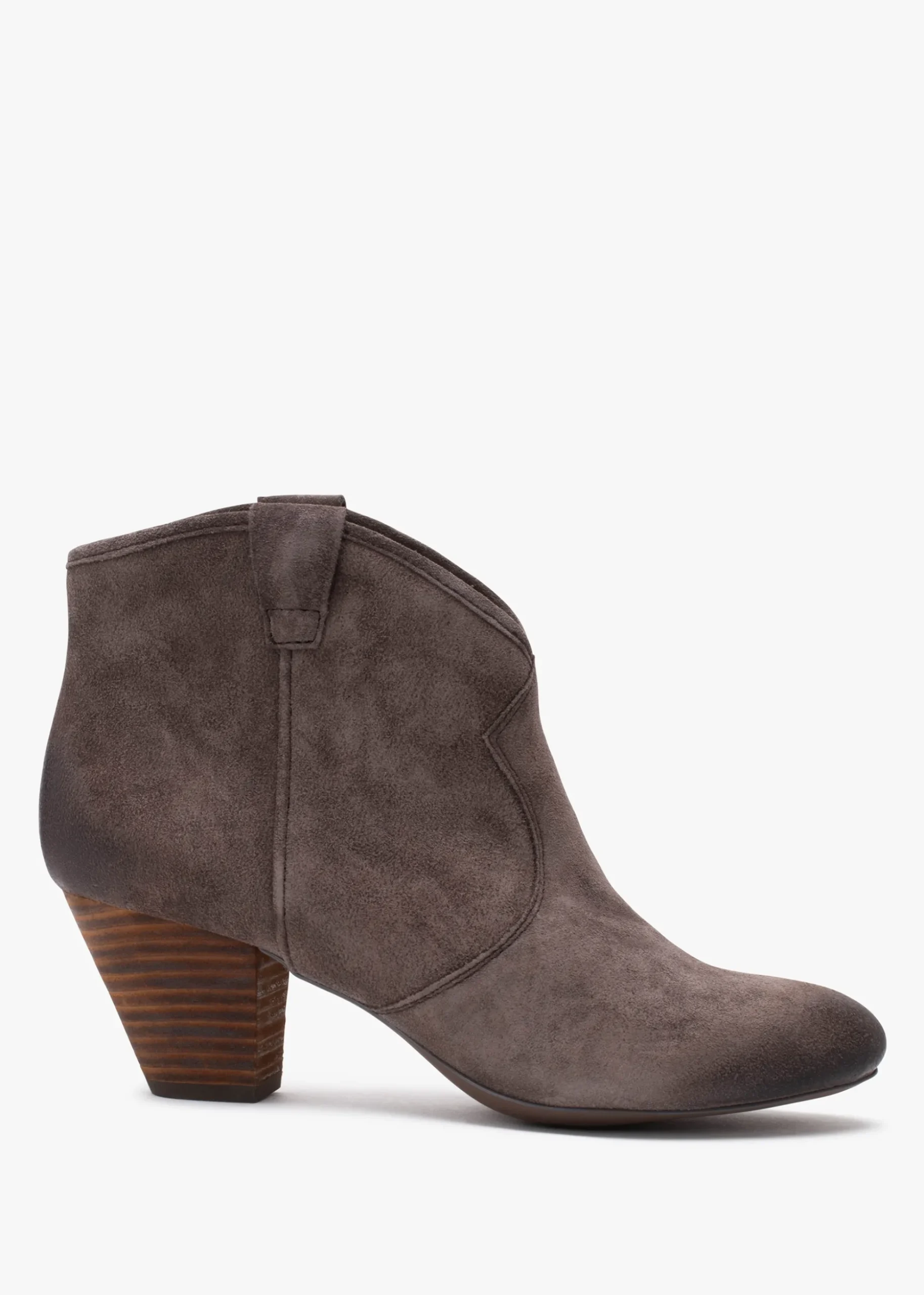 Jalouse Brown Suede Western Ankle Boots