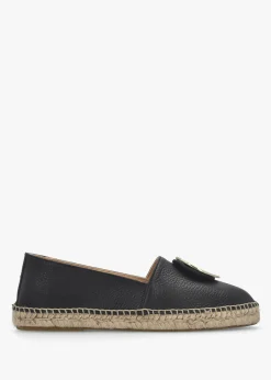 Jessie Black Leather Espadrilles