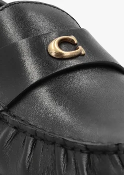 Jolene Black Leather Loafers