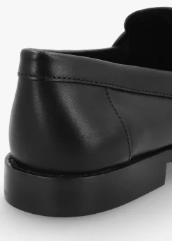 Jolene Black Leather Loafers