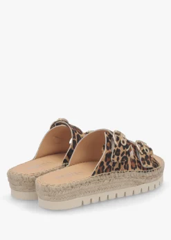Jools Leopard Pony Hair Flatform Espadrille Mules