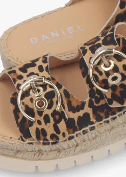 Jools Leopard Pony Hair Flatform Espadrille Mules