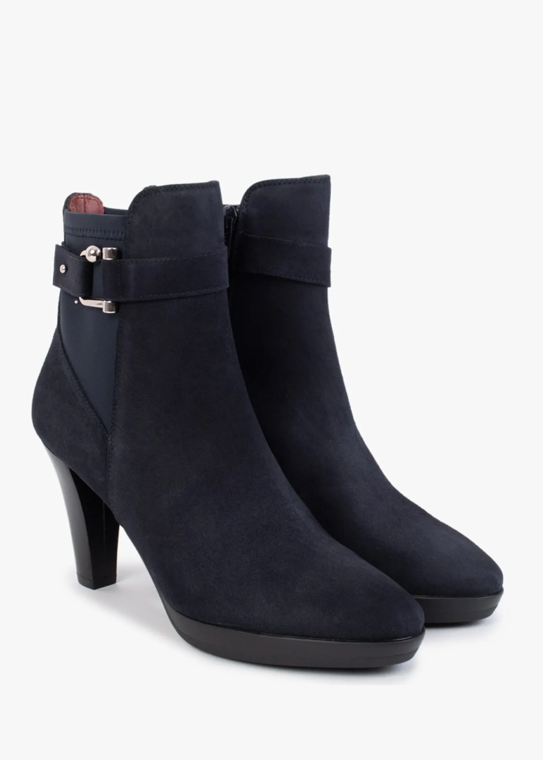 Joyfully Blue Suede Heeled Ankle Boots