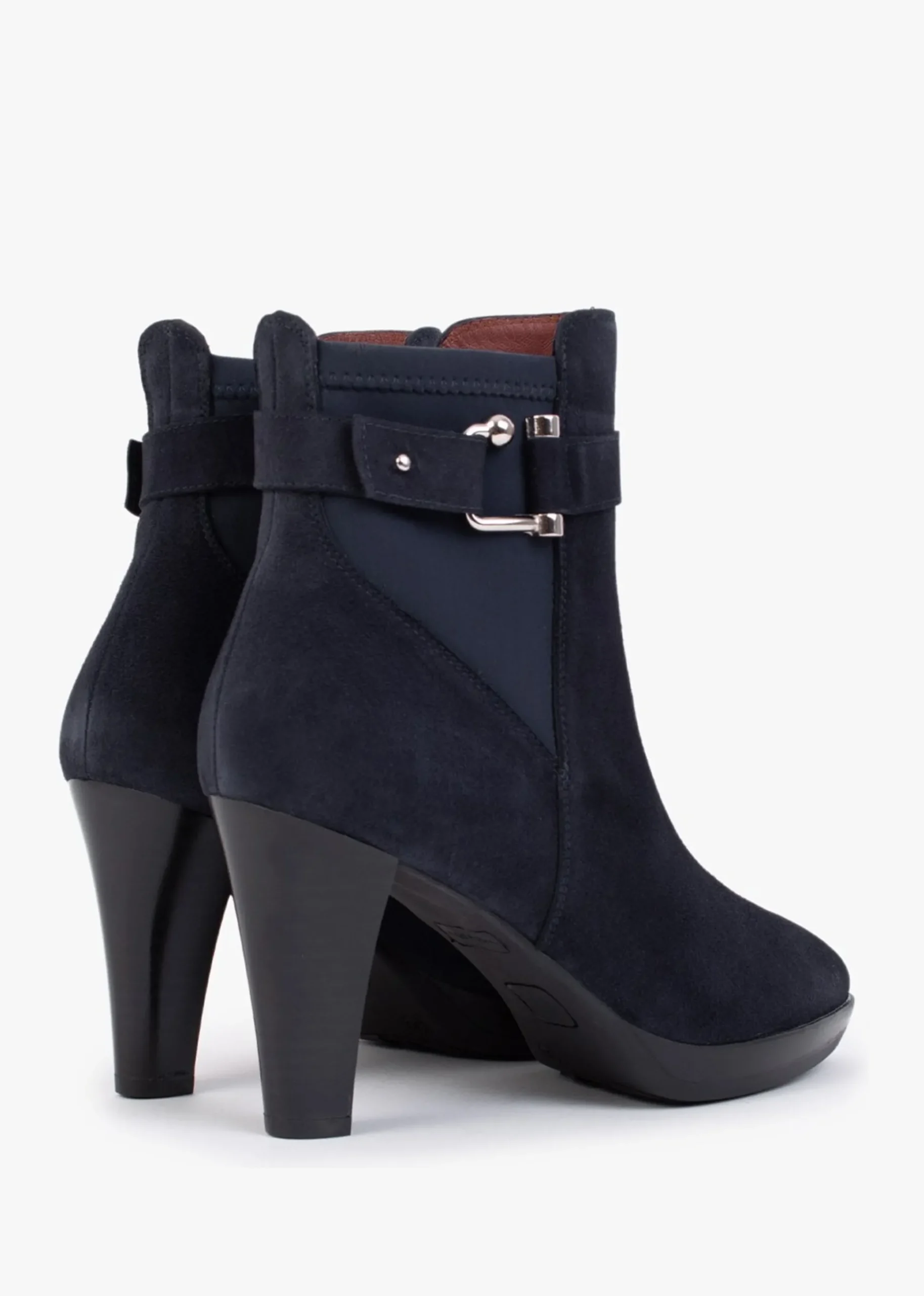 Joyfully Blue Suede Heeled Ankle Boots