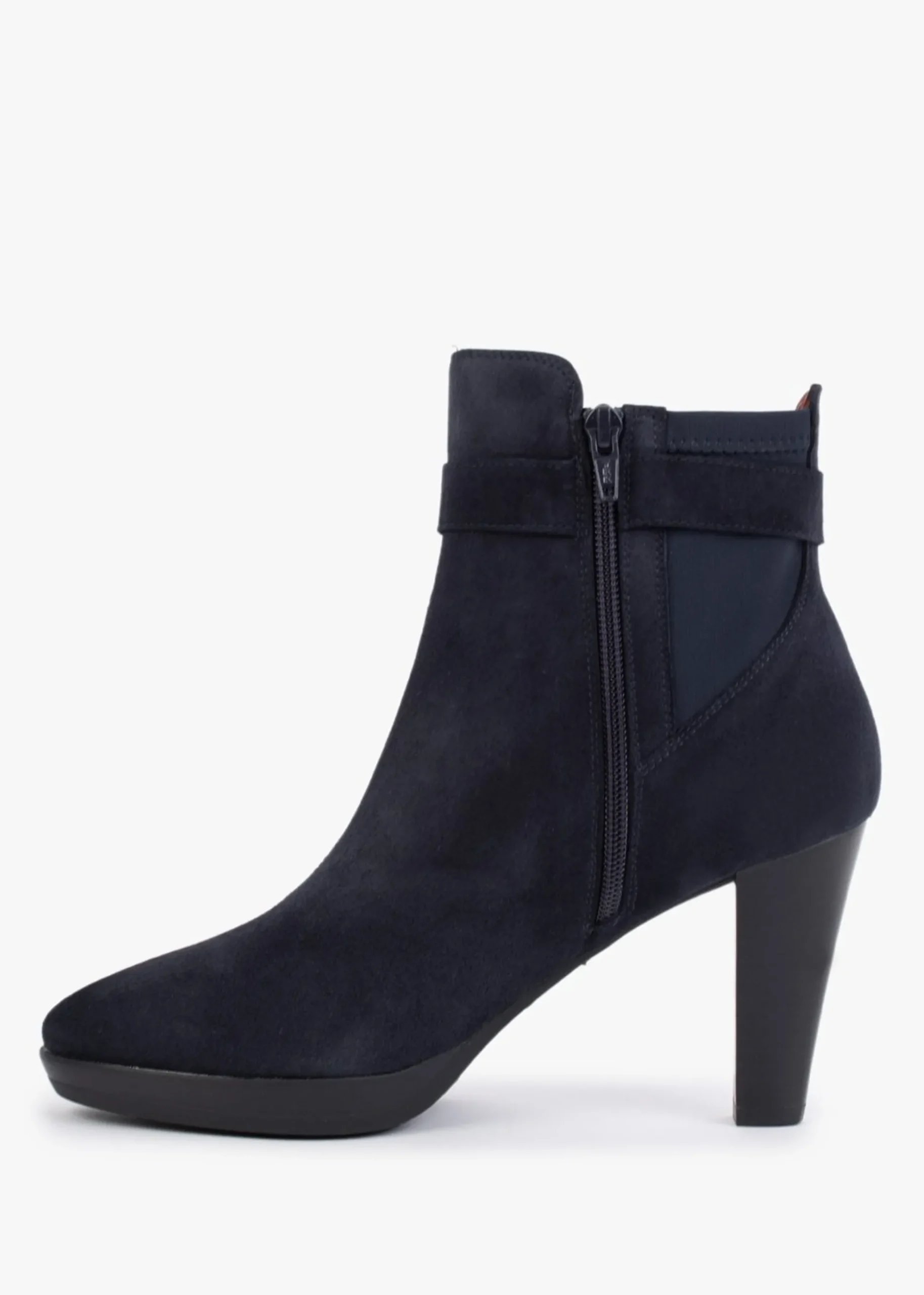 Joyfully Blue Suede Heeled Ankle Boots