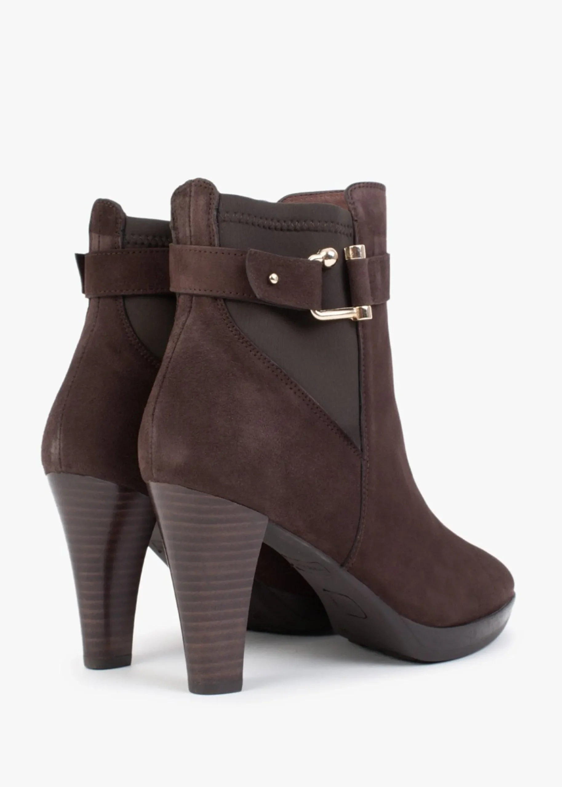 Joyfully Brown Suede Heeled Ankle Boots