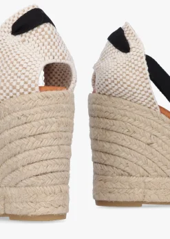 Kendall Beige Leather Toe Cap Wedge Espadrilles