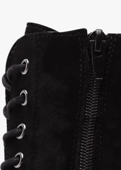 Lacie Black Suede Lace Up Ankle Boots