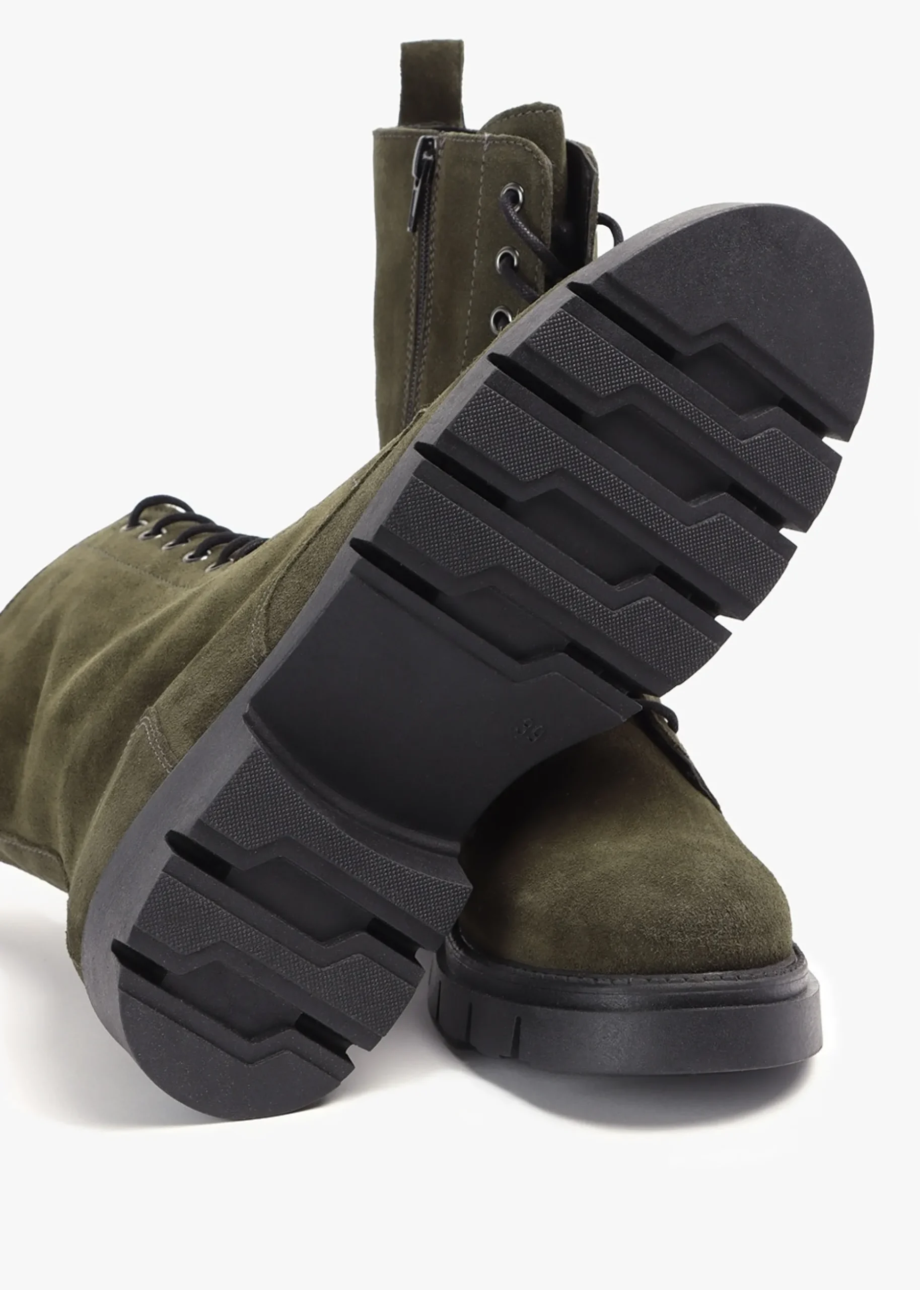 Lacie Khaki Suede Lace Up Ankle Boots