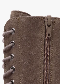 Lacie Taupe Suede Lace Up Ankle Boots