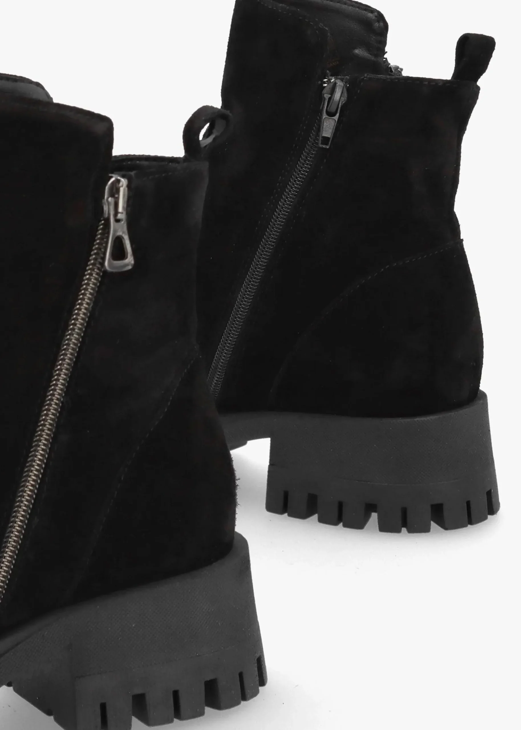 Lagos Black Suede Chunky Low Block Heel Ankle Boots
