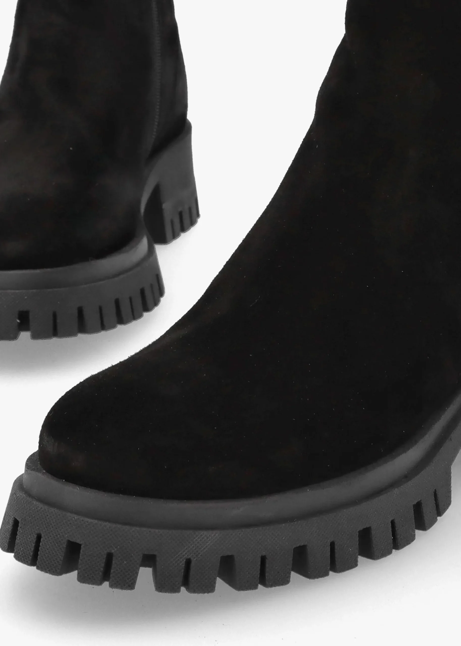 Lagos Black Suede Chunky Low Block Heel Ankle Boots