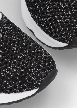 Laika Knitted Lurex Black Silver Trainers