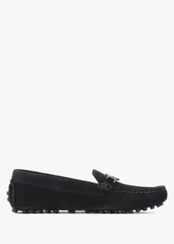 Laire Navy Suede Driving Loafers