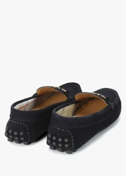 Laire Navy Suede Driving Loafers