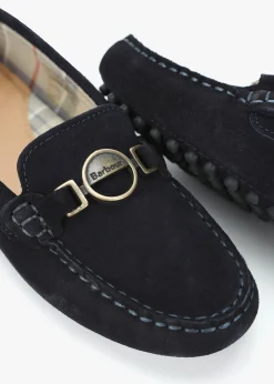 Laire Navy Suede Driving Loafers