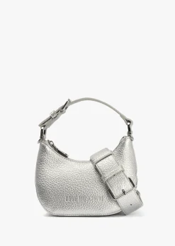 Laminated Metallic Argento Baguette Bag