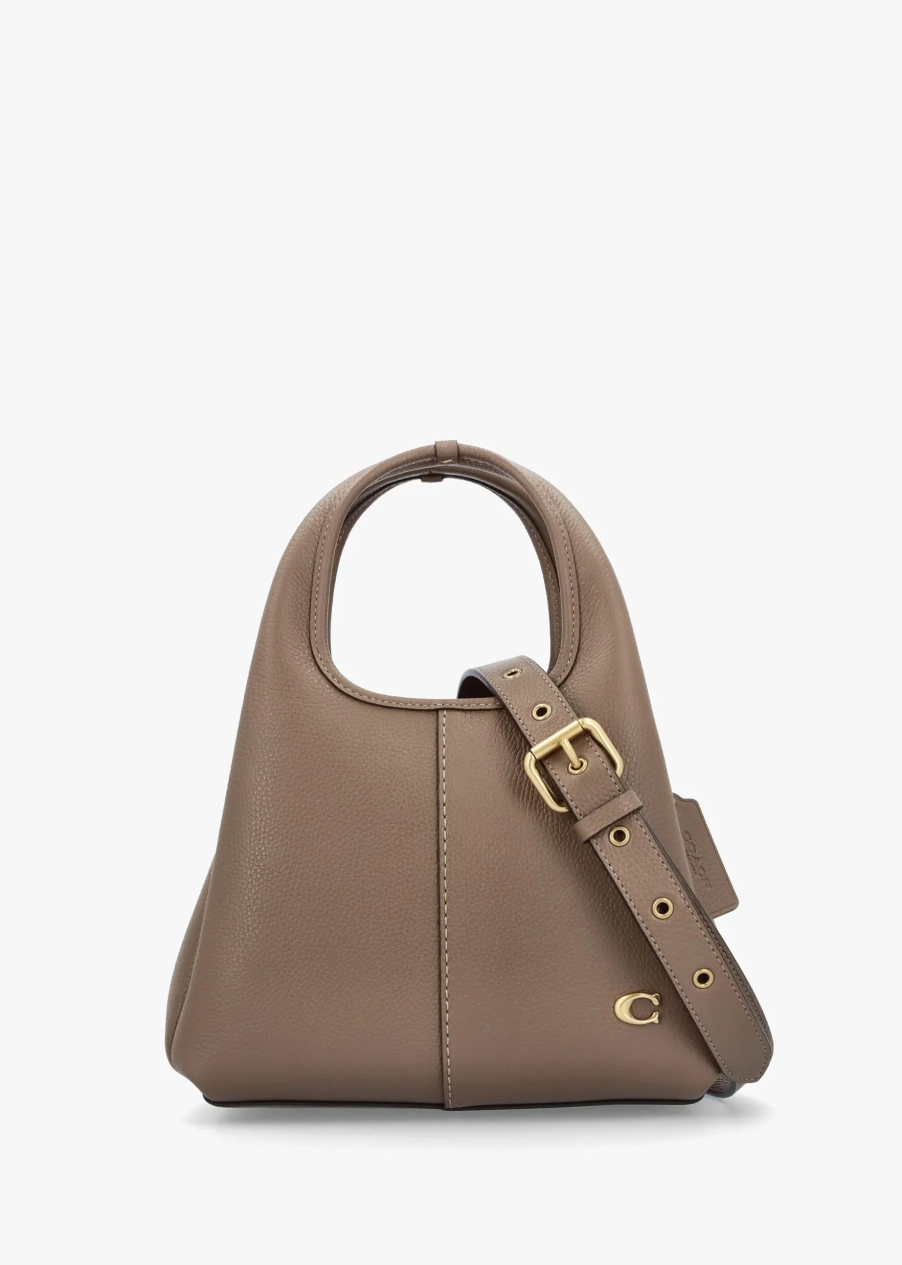 Lana 23 Dark Stone Leather Shoulder Bag