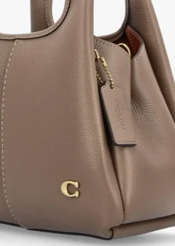 Lana 23 Dark Stone Leather Shoulder Bag