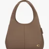 Lana Large Dark Stone Leather Shoulder Bag