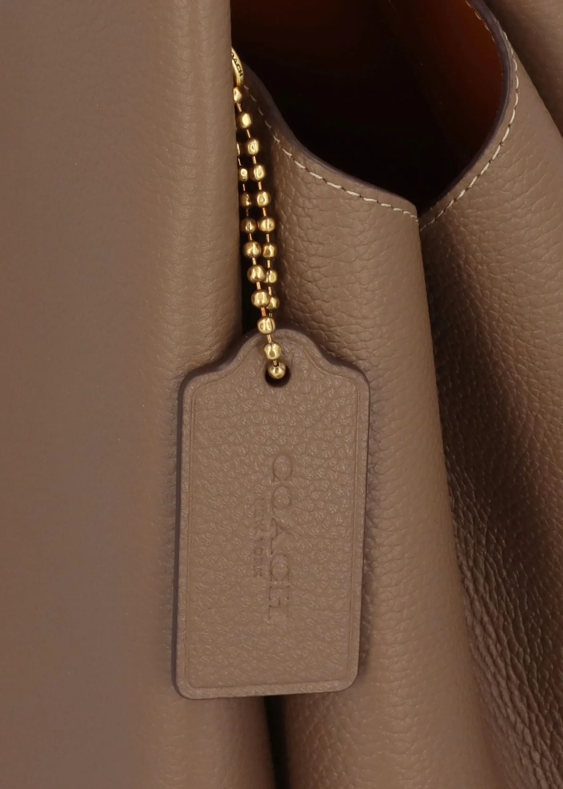 Lana Large Dark Stone Leather Shoulder Bag