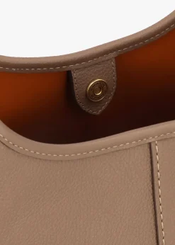 Lana Large Dark Stone Leather Shoulder Bag