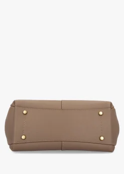 Lana Large Dark Stone Leather Shoulder Bag