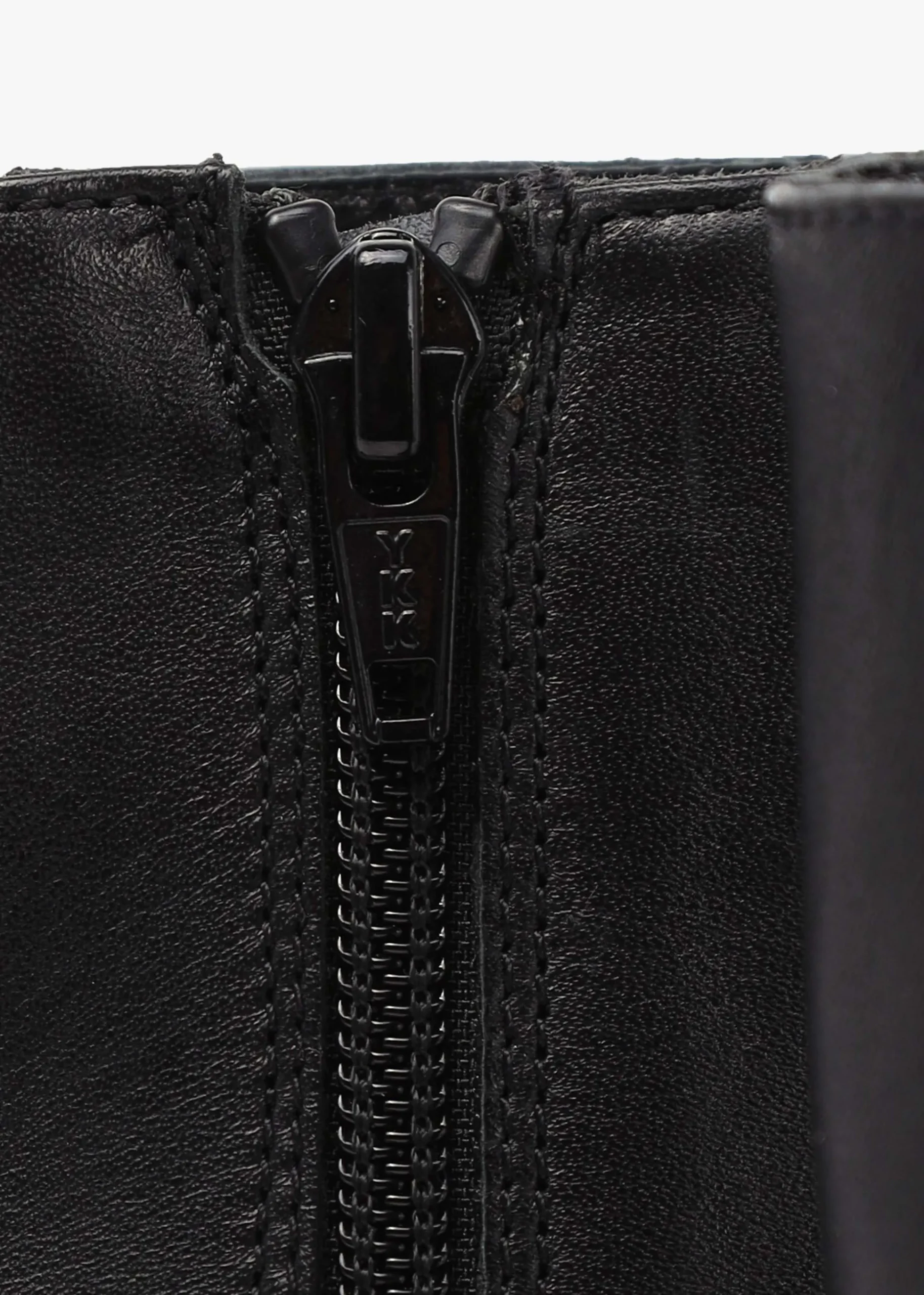 Laney Black Leather Block Heel Ankle Boots