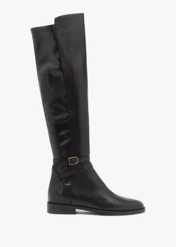 Laren Black Leather Knee Boots
