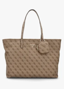 Large Power Play II Latte Logo Tech Tote Bag