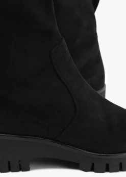 Larity Black Suedette Ankle Boots