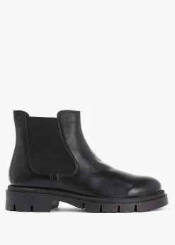 Leah Black Leather Chelsea Boots