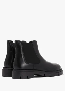 Leah Black Leather Chelsea Boots
