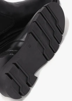 Leah Black Leather Chelsea Boots