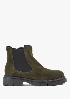 Leah Khaki Suede Chelsea Boots
