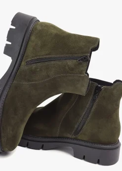 Leah Khaki Suede Chelsea Boots