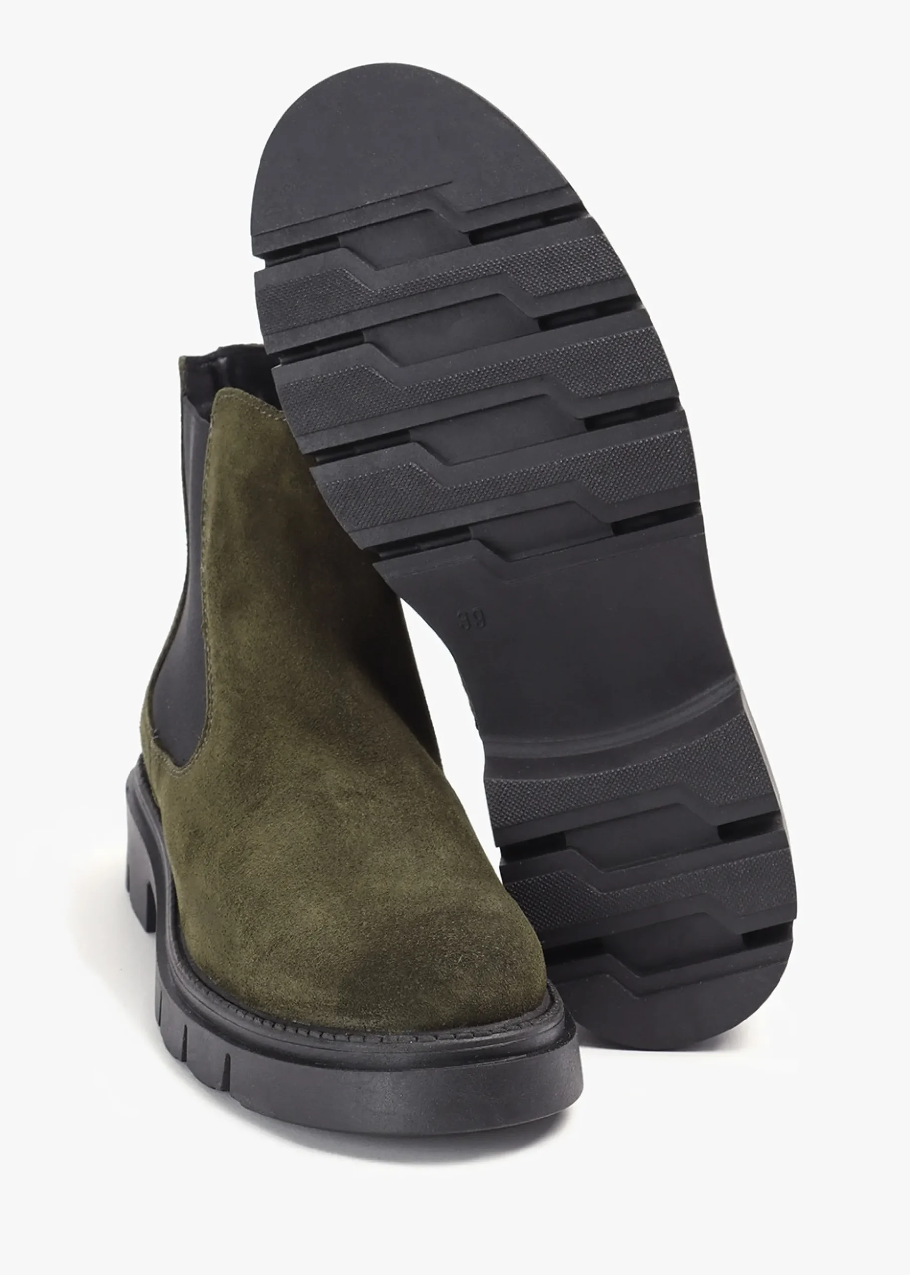 Leah Khaki Suede Chelsea Boots
