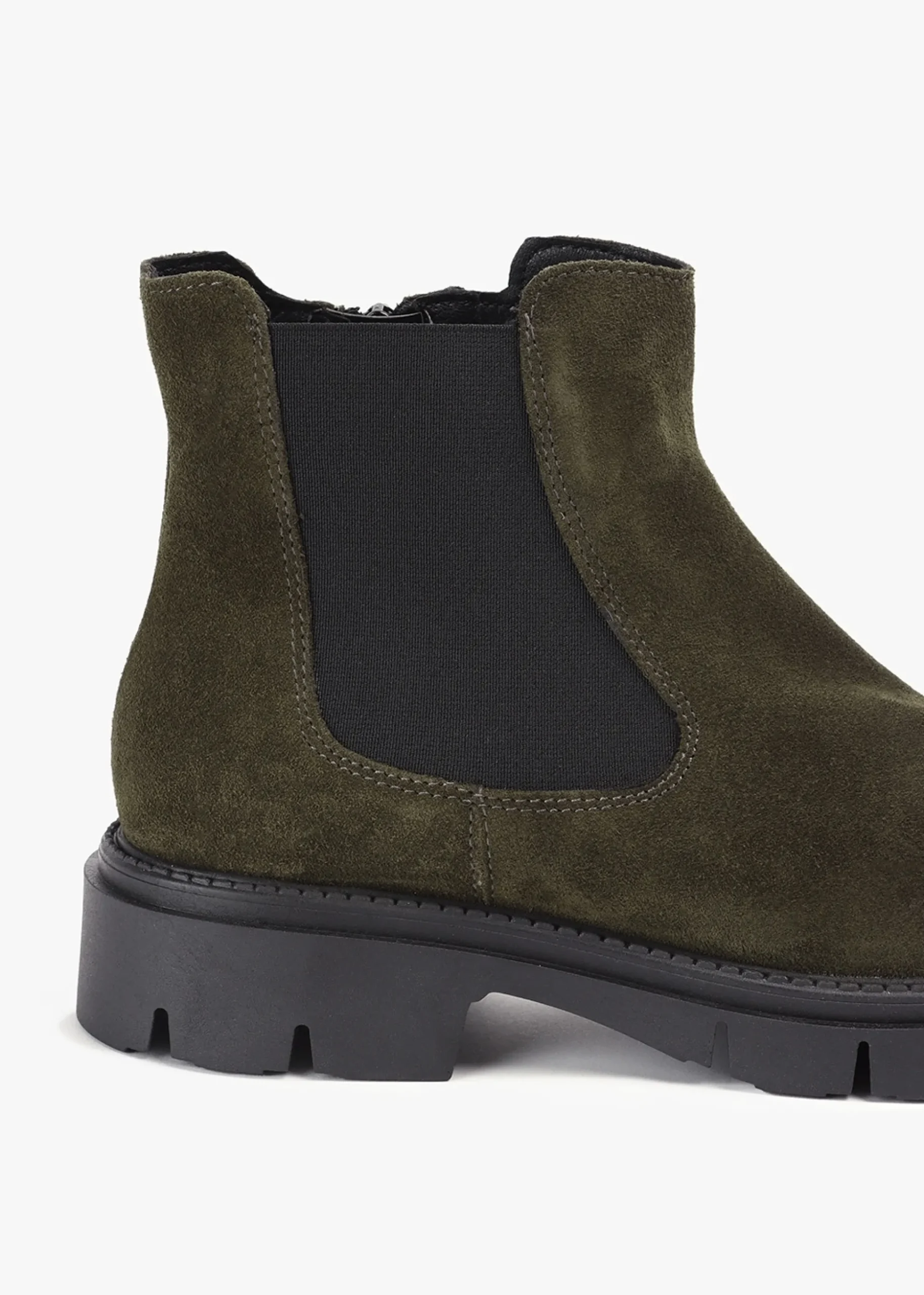 Leah Khaki Suede Chelsea Boots