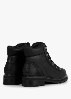 Lennox Black Leather Hiker STKD Waterproof Boots