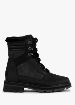 Lennox Lace Cosy STKD Jet Black Waterproof Boots