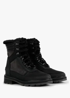 Lennox Lace Cosy STKD Jet Black Waterproof Boots