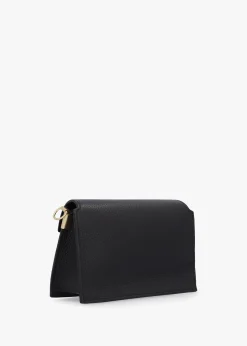 Leonie Black Leather Cross-Body Bag